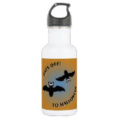 Halloween Bats Orange Blue Trinkflasche (Vorderseite)