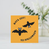 Halloween Bats Orange Einladung (Stehend Vorderseite)