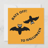 Halloween Bats Orange Einladung (Vorderseite)
