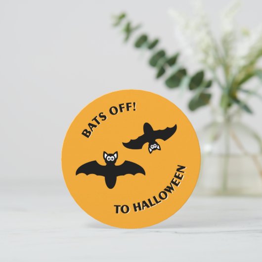 Halloween Bats Orange Einladung (Stehend Vorderseite)