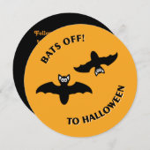 Halloween Bats Orange Einladung (Vorne/Hinten)