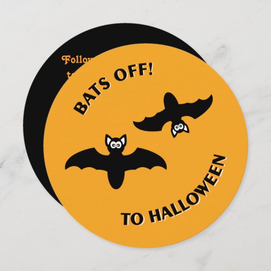 Halloween Bats Orange Einladung (Vorne/Hinten)