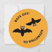 Halloween Bats Orange Einladung (Vorderseite)