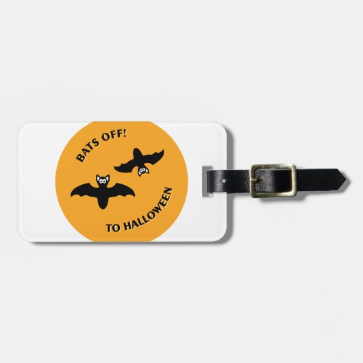 Halloween Bats Orange Gepäckanhänger (Vorderseite horizontal)