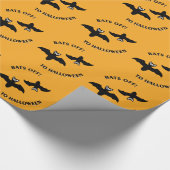 Halloween Bats Orange Geschenkpapier (Ecke)