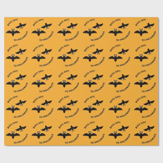Halloween Bats Orange Geschenkpapier (Flach)