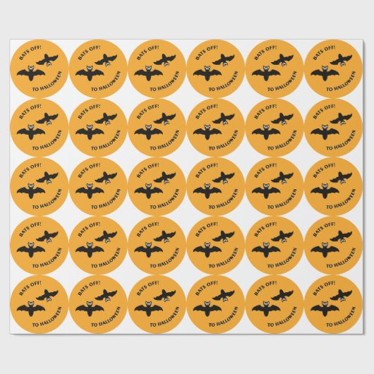 Halloween Bats Orange Geschenkpapier (Flach)