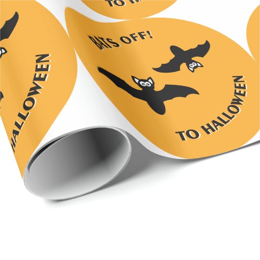 Halloween Bats Orange Geschenkpapier (Rolleneckpunkt)