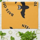 Halloween Bats Orange Geschirrtuch (Gefaltet)