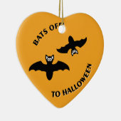 Halloween Bats Orange Keramikornament (Rechts)