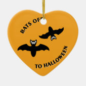 Halloween Bats Orange Keramikornament (Vorne)