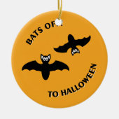 Halloween Bats Orange Keramikornament (Vorne)