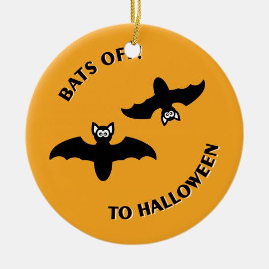 Halloween Bats Orange Keramikornament (Vorne)