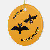 Halloween Bats Orange Keramikornament (Links)