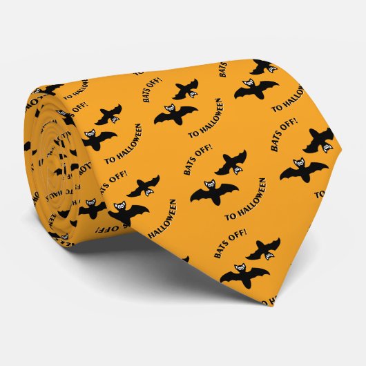 Halloween Bats Orange Krawatte (Gerollt)