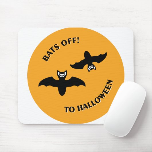 Halloween Bats Orange Mousepad (Mit Mouse)