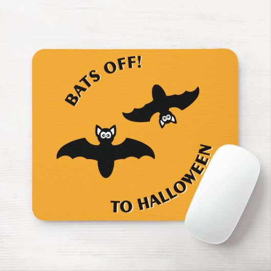 Halloween Bats Orange Mousepad (Mit Mouse)
