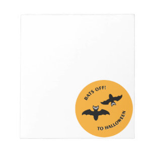 Halloween Bats Orange Notizblock