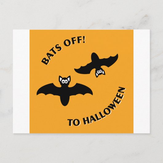 Halloween Bats Orange Postkarte (Vorderseite)
