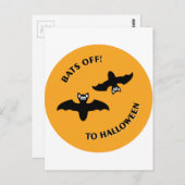 Halloween Bats Orange Postkarte (Vorne/Hinten)