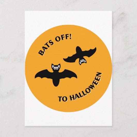 Halloween Bats Orange Postkarte (Vorderseite)
