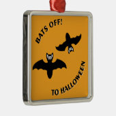 Halloween Bats Orange Silbernes Ornament (Rechts)