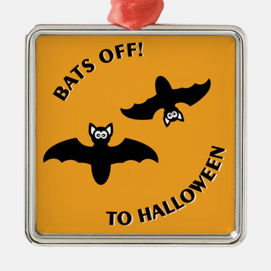 Halloween Bats Orange Silbernes Ornament (Vorne)