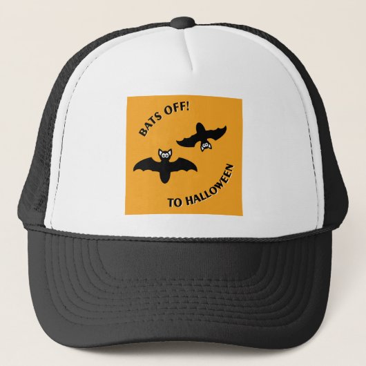 Halloween Bats Orange Truckerkappe (Vorderseite)