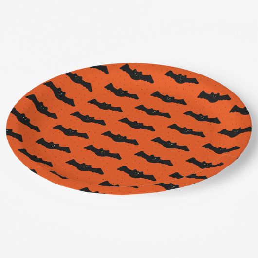 Halloween Bats Pappteller (Schrägansicht)
