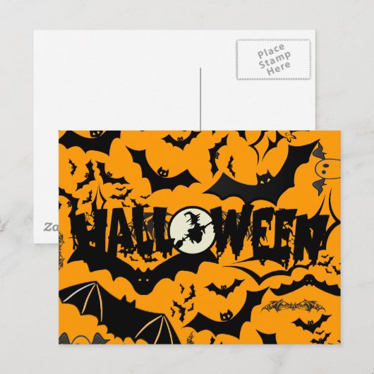 Halloween Bats Postkarte (Vorne/Hinten)