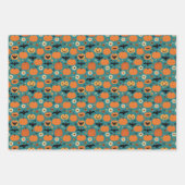 Halloween Bats Pumpkins und Blume Geschenkpapier Set (Vorderseite 3)