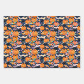 Halloween Bats Pumpkins und Blume Geschenkpapier Set (Vorderseite)