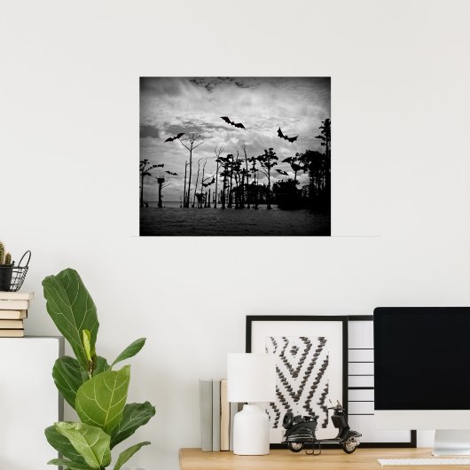 Halloween Bats - Spooky Scene Poster (Heimbüro)
