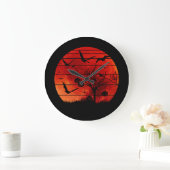 HALLOWEEN BATS UND BÄUME GROßE WANDUHR (Zuhause)