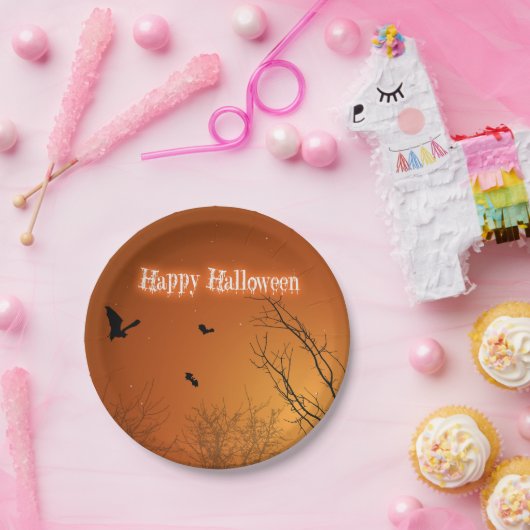 Halloween Bats und Bäume Pappteller (Party)