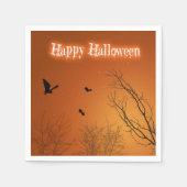 Halloween Bats und Bäume Serviette (Vorderseite)