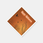 Halloween Bats und Bäume Serviette (Ecke)