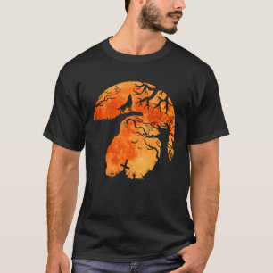 Halloween Bats und Black Wolf Howling Moon T-Shirt