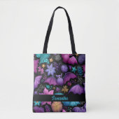 Halloween Bats und Florals Tasche (Vorderseite)