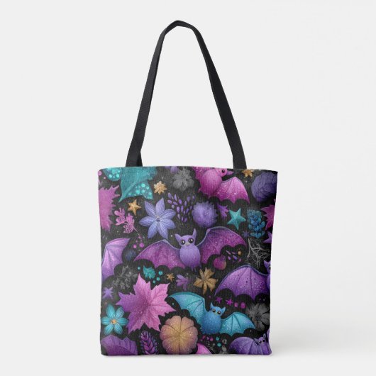 Halloween Bats und Florals Tasche (Rückseite)