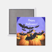 Halloween Bats und Kürbis Magnet (Vorderseite/Rückseite)