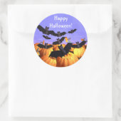 Halloween Bats und Kürbis Runder Aufkleber (Tasche)