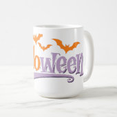 Halloween Bats und Pumpkin-Tasse Kaffeetasse (VorderseiteRechts)