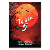 Halloween Bats Vollmond Tischnummer (Rückseite)