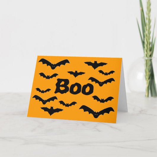 Halloween Batty "Boo" Karte (Vorderseite)