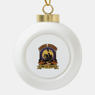 Halloween-Bauer-Shirt Gruseliges Verlassenes Bauer Keramik Kugel-Ornament