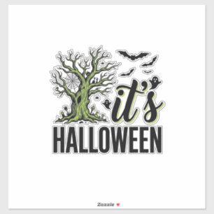 Halloween-Baum Es ist Halloween Vintage Gruselig_1 Aufkleber
