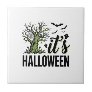 Halloween-Baum Es ist Halloween Vintage Gruselig_1 Fliese