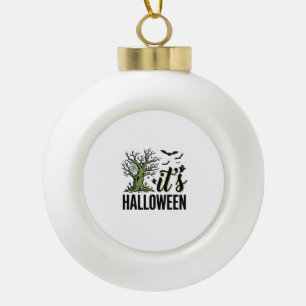 Halloween-Baum Es ist Halloween Vintage Gruselig_1 Keramik Kugel-Ornament