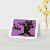 Halloween-Baum Karte (Gelbe Blume)